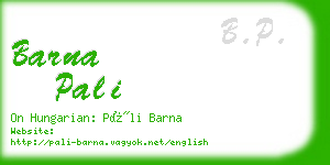 barna pali business card